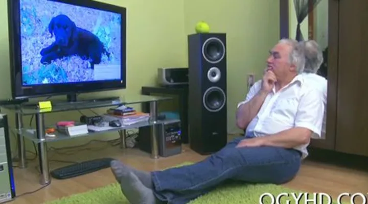 Молодая девушка отсасывает член седому деду