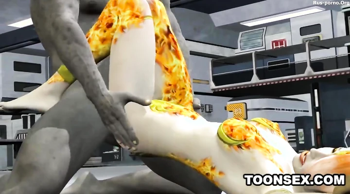 Анимешная красотка отдалась двум типам